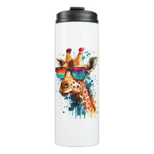 Giraffe Vintage Sonnenbrille Funny African Animal Thermosbecher