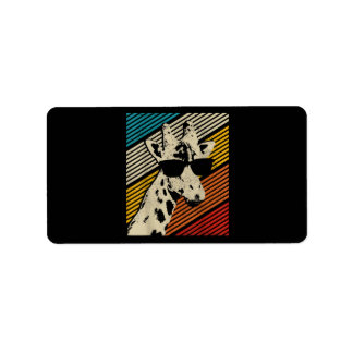 Giraffe Vintage Sonnenbrille Funny Gift Adressaufkleber