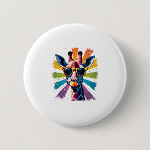 Giraffe Vintage-Sonnenbrille Lustiges Afrikanische Button