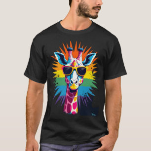 Giraffe Vintage-Sonnenbrille Lustiges Afrikanische T-Shirt