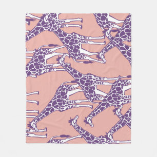 Giraffe Vintage Spots Safari Illustration Fleecedecke