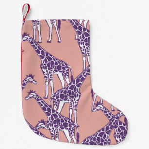 Giraffe Vintage Spots Safari Illustration Kleiner Weihnachtsstrumpf