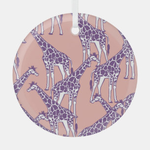 Giraffe Vintage Spots Safari Illustration Ornament Aus Glas