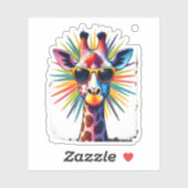 Giraffe Vintage Sunglasses Funny African Animal Lo Aufkleber (Blatt)