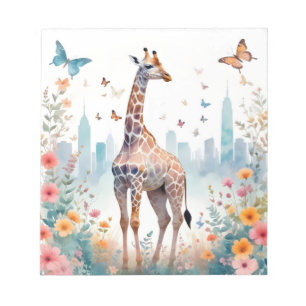Giraffe Vintage Tierwelt Umwelt Stadt Art Notizblock