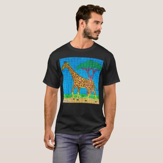 Giraffe (vivid) - Dark T - Shirt der Männer (Vorne ganz)