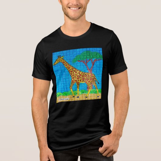 Giraffe (vivid) - Shirt für männliche Tri-Blend (Vorderseite)