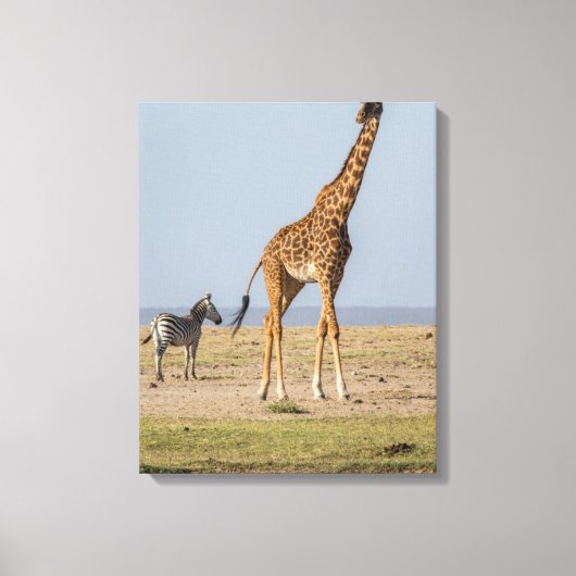 Giraffe von Waterhole Leinwanddruck (Vorderseite)