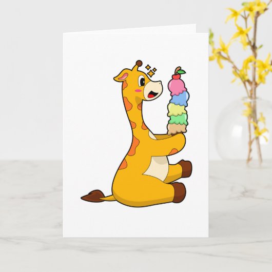 Giraffe Waffeleis Karte (Gelbe Blume)