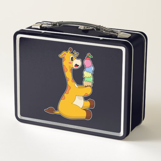 Giraffe Waffeleis Metall Brotdose (Rückseite)