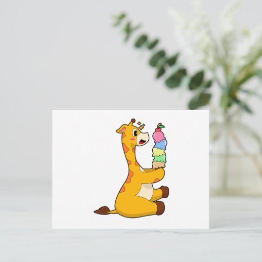 Giraffe Waffeleis Postkarte (Stehend Vorderseite)
