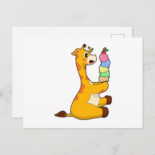 Giraffe Waffeleis Postkarte (Vorne/Hinten)