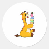 Giraffe Waffeleis Runder Aufkleber (Vorderseite)