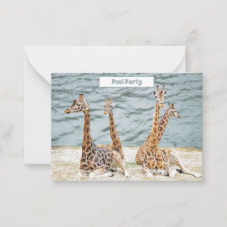 Giraffe Water Fun Foto - Vier-Giraffen-Party Mitteilungskarte
