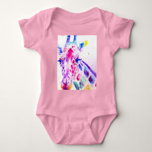 Giraffe Watercolor Babies Lila Gifts Lavendel Baby Strampler