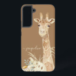 Giraffe Watercolor Boho Foliage Daisy Floral Tan Samsung Galaxy Hülle<br><div class="desc">Diese anmutige Giraffe wurde von Audrey Jeanne Roberts,  einem international anerkannten Künstler und Designer,  in Aquarellfarbe aufgenommen. Das Design wird durch das schmutzige,  getrocknete Blattwerk und die daisy Blume abgerundet. Sie können die Hintergrundfarbe ändern. Urheberrecht.</div>