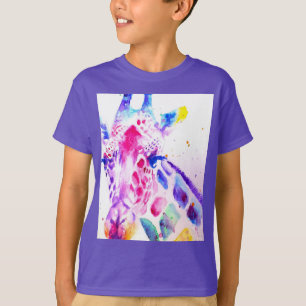 Giraffe Watercolor Boys Lila Geschenke T-Shirt