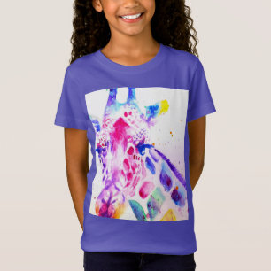 Giraffe Watercolor Girls Lila Gifts Lavendel T-Shirt