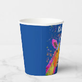 Giraffe Watercolor Moderne Script Baby Dusche Pappbecher (Rechts)