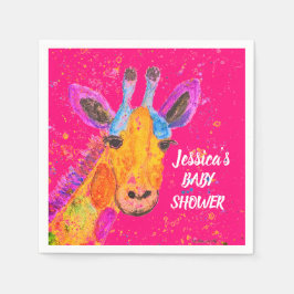 Giraffe Watercolor Safari Jungle Niedlich Baby Dus Serviette