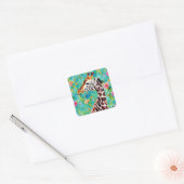 Giraffe Watercolor Square Sticker (Umschlag)