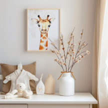 Giraffe Watercolor Wall Art Kinderzimmer Deco