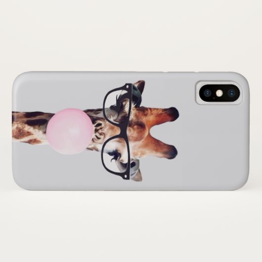 Giraffe Wear Brillen blasen rosa Kaugummi Case-Mate iPhone Hülle (Rückseite (Horizontal))