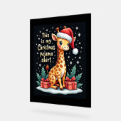 Giraffe Wear Weihnachtsmannmütze Matching Christma Acrylschild (Winkel)