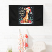 Giraffe Wear Weihnachtsmannmütze Matching Christma Banner (Insitu)