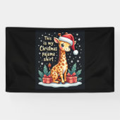 Giraffe Wear Weihnachtsmannmütze Matching Christma Banner (Horizontal)