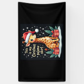 Giraffe Wear Weihnachtsmannmütze Matching Christma Banner (Vertikal)