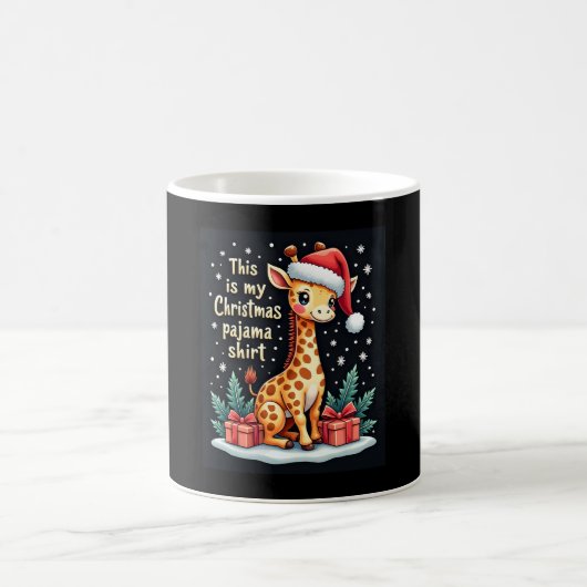 Giraffe Wear Weihnachtsmannmütze Matching Christma Kaffeetasse (Mittel)