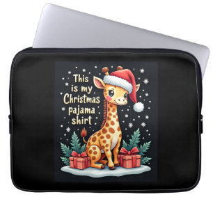 Giraffe Wear Weihnachtsmannmütze Matching Christma Laptopschutzhülle