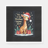 Giraffe Wear Weihnachtsmannmütze Matching Christma Serviette (Vorderseite)