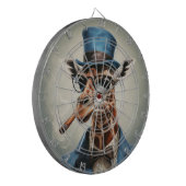 Giraffe wearing a top hat smoking a cigar dartscheibe (Vorderseite Links)
