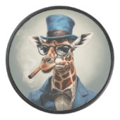 Giraffe wearing a top hat smoking a cigar eishockey puck (Vorderseite)