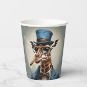 Giraffe wearing a top hat smoking a cigar pappbecher (Rückseite)