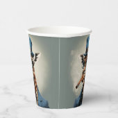 Giraffe wearing a top hat smoking a cigar pappbecher (Rechts)