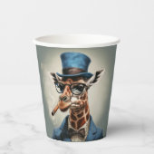 Giraffe wearing a top hat smoking a cigar pappbecher (Vorderseite)