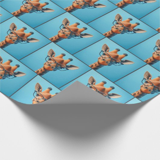 Giraffe Wearing Eyeglasses Geschenkpapier (Ecke)