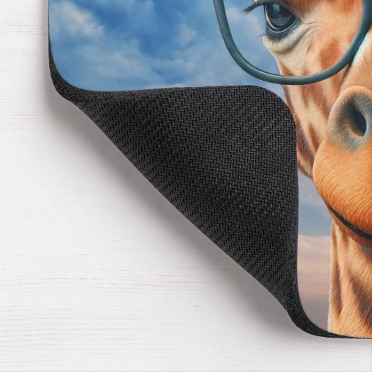 Giraffe Wearing Eyeglasses Mousepad (Ecke)