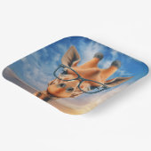 Giraffe Wearing Eyeglasses Pappteller (Gewinkelt)