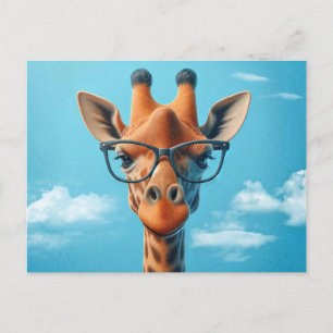 Giraffe Wearing Eyeglasses Postkarte