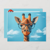 Giraffe Wearing Eyeglasses Postkarte (Vorne/Hinten)