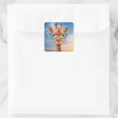 Giraffe Wearing Eyeglasses Quadratischer Aufkleber (Tasche)