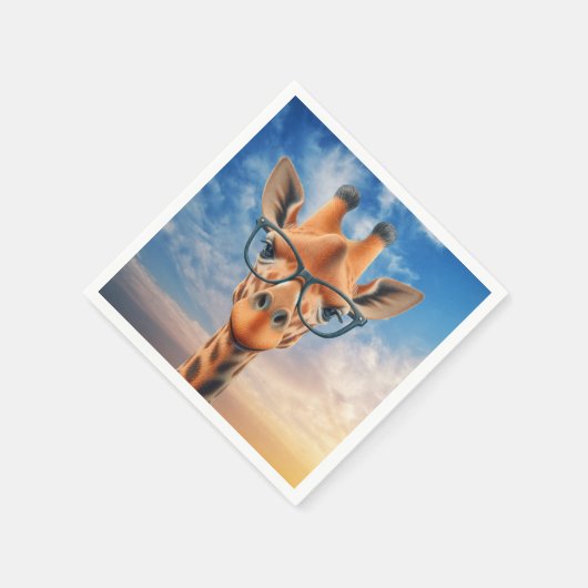 Giraffe Wearing Eyeglasses Serviette (Ecke)