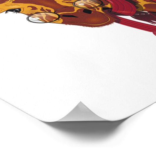 Giraffe Wearing Glasses Poster (Ecke)