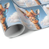 Giraffe Wearing Red Eyeglasses Geschenkpapier (Rolleneckpunkt)