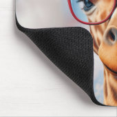 Giraffe Wearing Red Eyeglasses Mousepad (Ecke)