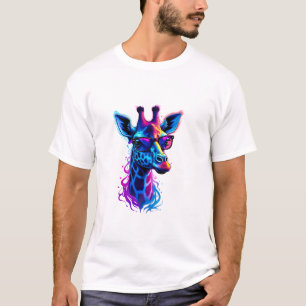 Giraffe Wearing Sunglasses Psychedelic Artwork Gra T-Shirt
